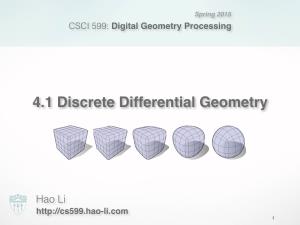 4.1 Discrete Differential Geometry