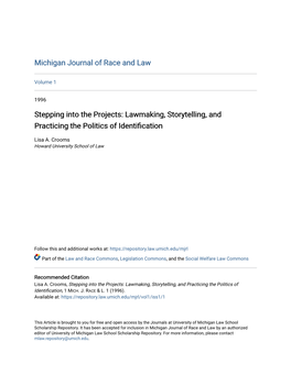 Lawmaking, Storytelling, and Practicing the Politics of Identification
