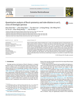 Quantitative Analysis of Floral Symmetry and Tube Dilation in an F2