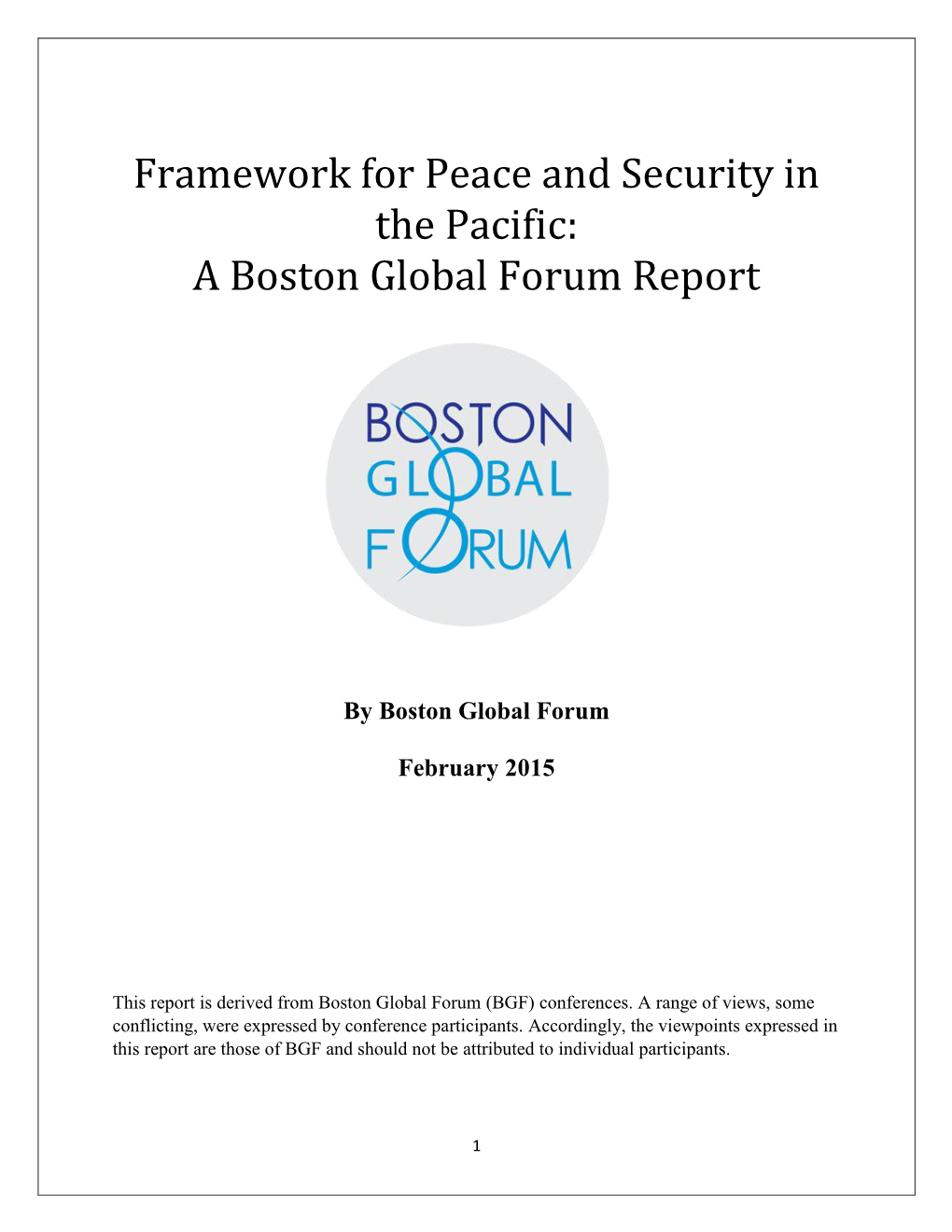 BGF Report. Peace and Security in the Pacific. January 2015..Docx