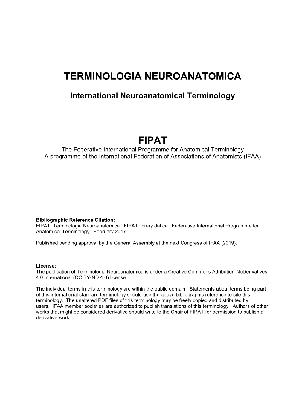 Terminologia Neuroanatomica Fipat