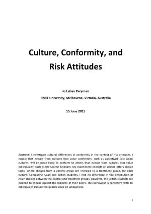 Culture, Conformity, and Risk Attitudes