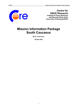 Mission Information Package South Caucasus
