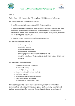 Stakeholder Advisory Board Terms of Reference