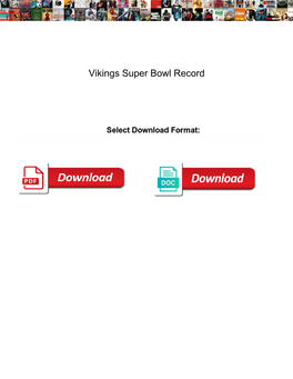 Vikings Super Bowl Record