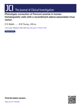Phenotypic Correction of Fanconi Anemia in Human Hematopoietic Cells with a Recombinant Adeno-Associated Virus Vector