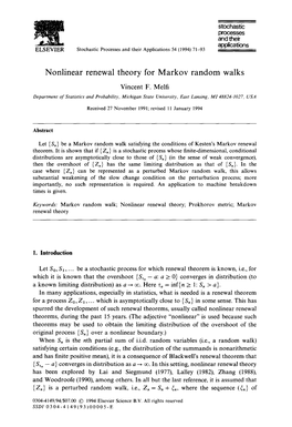 Nonlinear Renewal Theory for Markov Random Walks