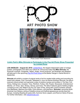 Linkin Park's Mike Shinoda to Participate in the Pop Art Photo Show