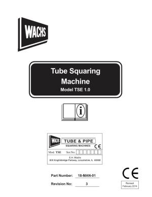 TSE 1.0 Tube Squaring Electric User Manual
