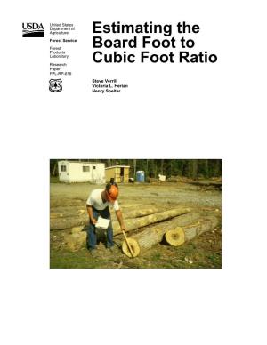 Estimating the Board Foot to Cubic Foot Ratio