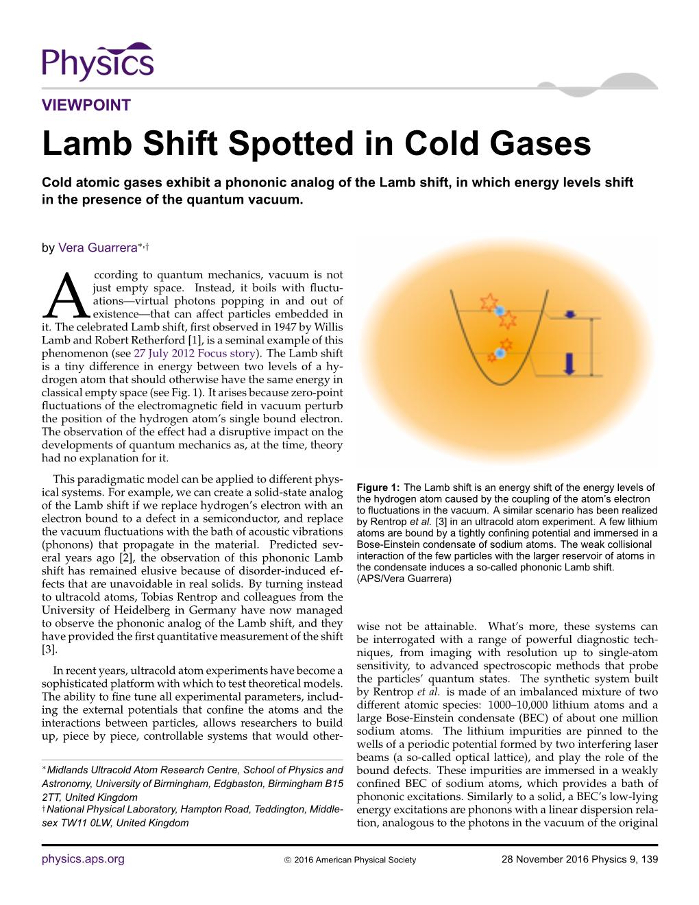 Lamb Shift Spotted in Cold Gases