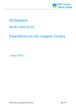 Expenditure on the Loughor Estuary