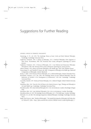 Suggestions for Further Reading