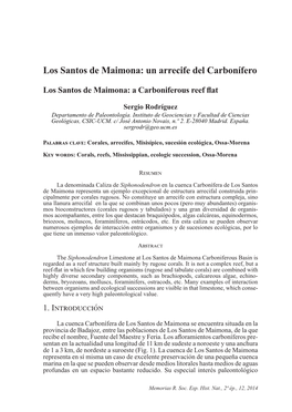 Los Santos De Maimona: Un Arrecife Del Carbonífero