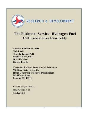 The Piedmont Service: Hydrogen Fuel Cell Locomotive Feasibility
