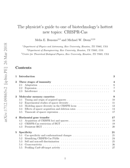 CRISPR-Cas Arxiv:1712.09865V2 [Q-Bio.PE] 26 Mar 2018