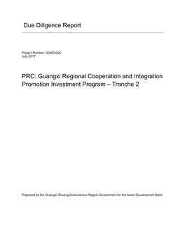 Due Diligence Report PRC: Guangxi Regional Cooperation And