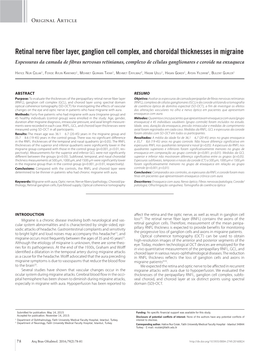 Retinal Nerve Fiber Layer, Ganglion Cell Complex, and Choroidal Thicknesses