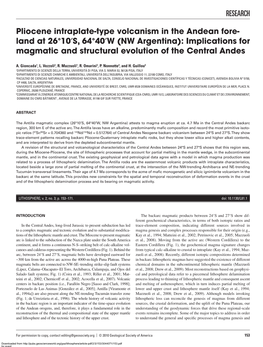 RESEARCH Pliocene Intraplate-Type Volcanism in the Andean Fore- Land