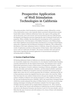 Prospective Application of Well Stimulation Technologies in California