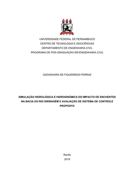 Universidade Federal De Pernambuco Centro De Tecnologia E Geociências Departamento De Engenharia Civil Programa De Pós-Graduação Em Engenharia Civil