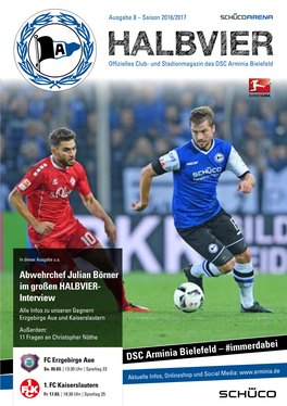 HALBVIER Offizielles Club- Und Stadionmagazin Des DSC Arminia Bielefeld