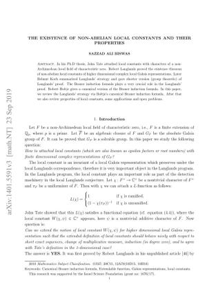 The Existence of Non-Abelian Local Constants and Their Properties