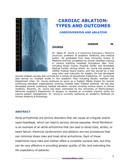 Cardiac Ablation: Types and Outcomes