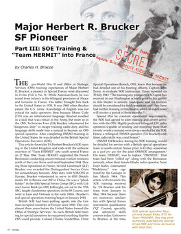 Major Herbert R. Brucker SF Pioneer Part III: SOE Training & “Team HERMIT” Into France