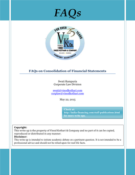 Faqs on Consolidation of Financial Statements