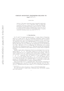 Certain Homotopy Properties Related to $\Text {Map}(\Sigma^ N\Mathbb {C