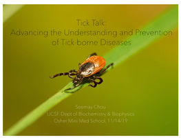Tick Talk: Advancing the Understanding and Prevention of Tick-Borne Diseases