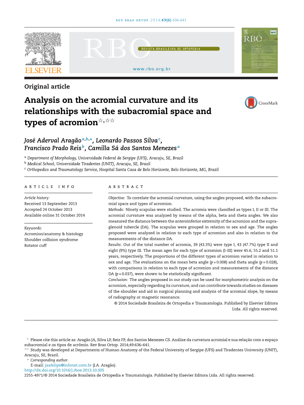 Analysis on the Acromial Curvature and Its Relationships with The