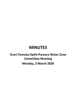 Minutes of Orari-Temuka-Opihi-Pareora Water