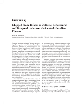 Chapter 13 Chipped Stone Bifaces As Cultural, Behavioural, And