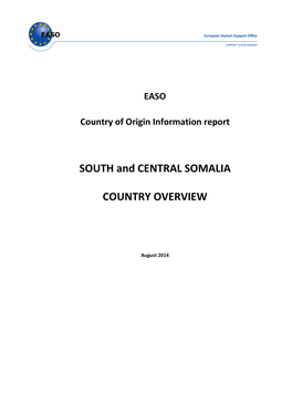 SOUTH and CENTRAL SOMALIA COUNTRY OVERVIEW