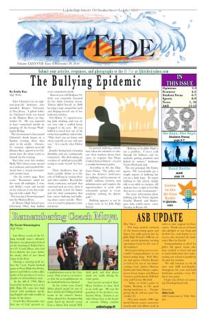 The Bullying Epidemic THIS ISSUE Opinions 2-3 by Emily Kuo Teens Committed Suicide
