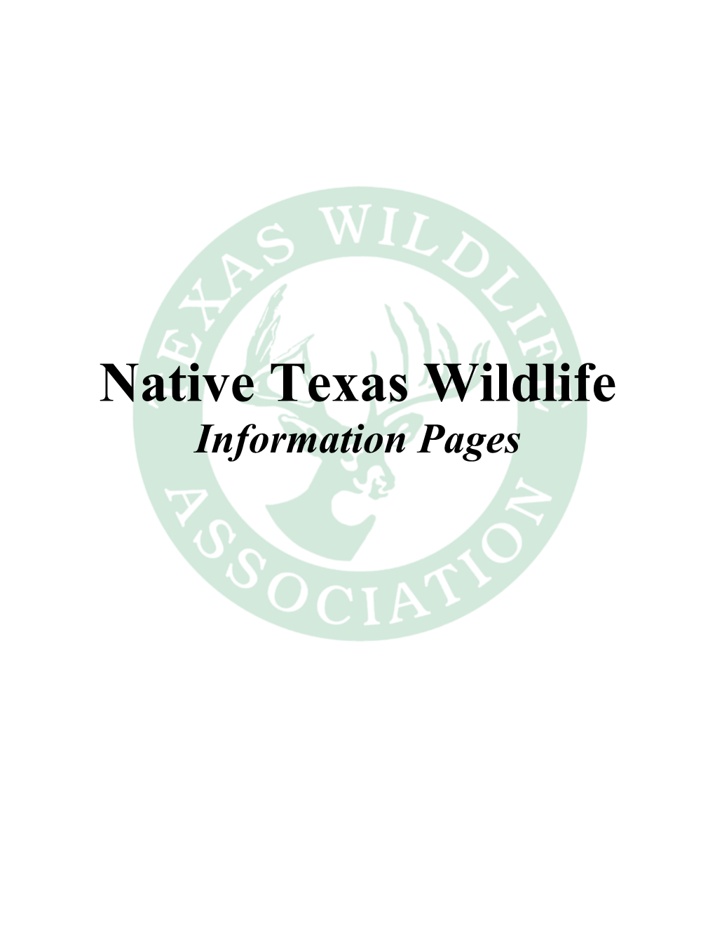 Native Texas Wildlife Information Pages