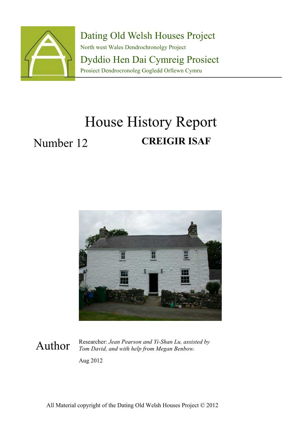 House History Report Number 12 CREIGIR ISAF