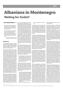 Albanians in Montenegro Waiting for Godot?