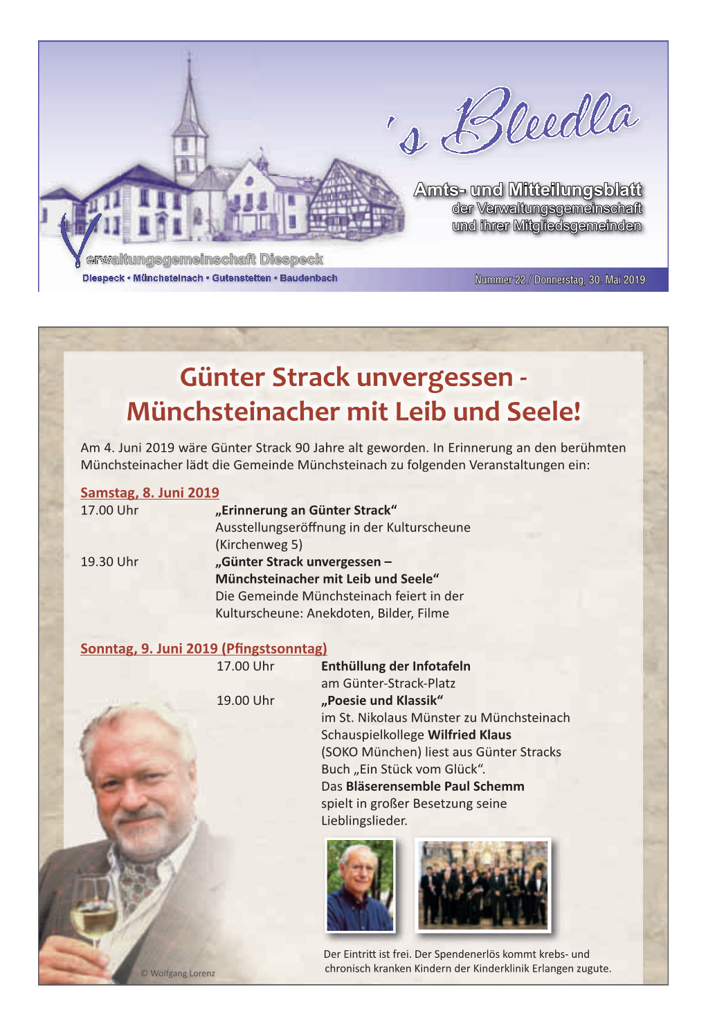 Günter Strack Unvergessen - Münchsteinacher Mit Leib Und Seele! Am 4