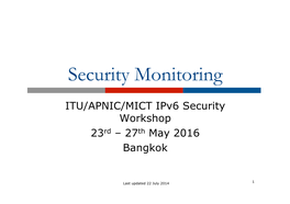 Ipv6-Security Monitoring