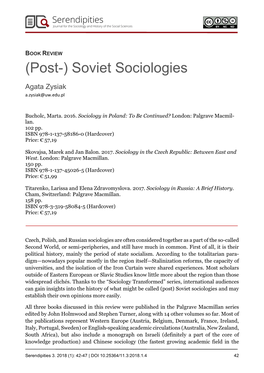 Soviet Sociologies