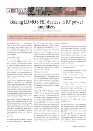 Biasing LDMOS FET Devices in RF Power Amplifiers