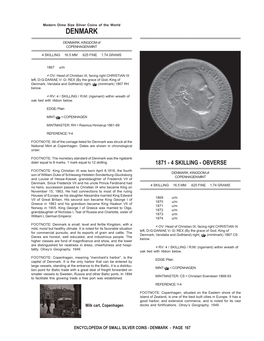 DENMARK ======DENMARK, KINGDOM of COPENHAGEN MINT ======4 SKILLING 16.5 MM .625 FINE 1.74 GRAMS ======