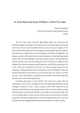 In the Wake the Treaty of Windsor: a Tale of Two Ladies