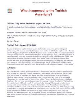 What Happened to the Turkish Assyrians?