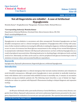 A Case of Artifactual Hypoglycemia