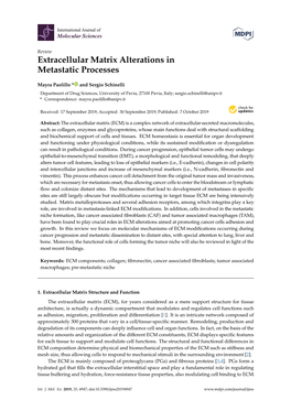 Extracellular Matrix Alterations in Metastatic Processes
