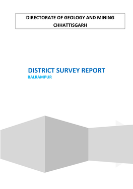 District Survey Report Balrampur